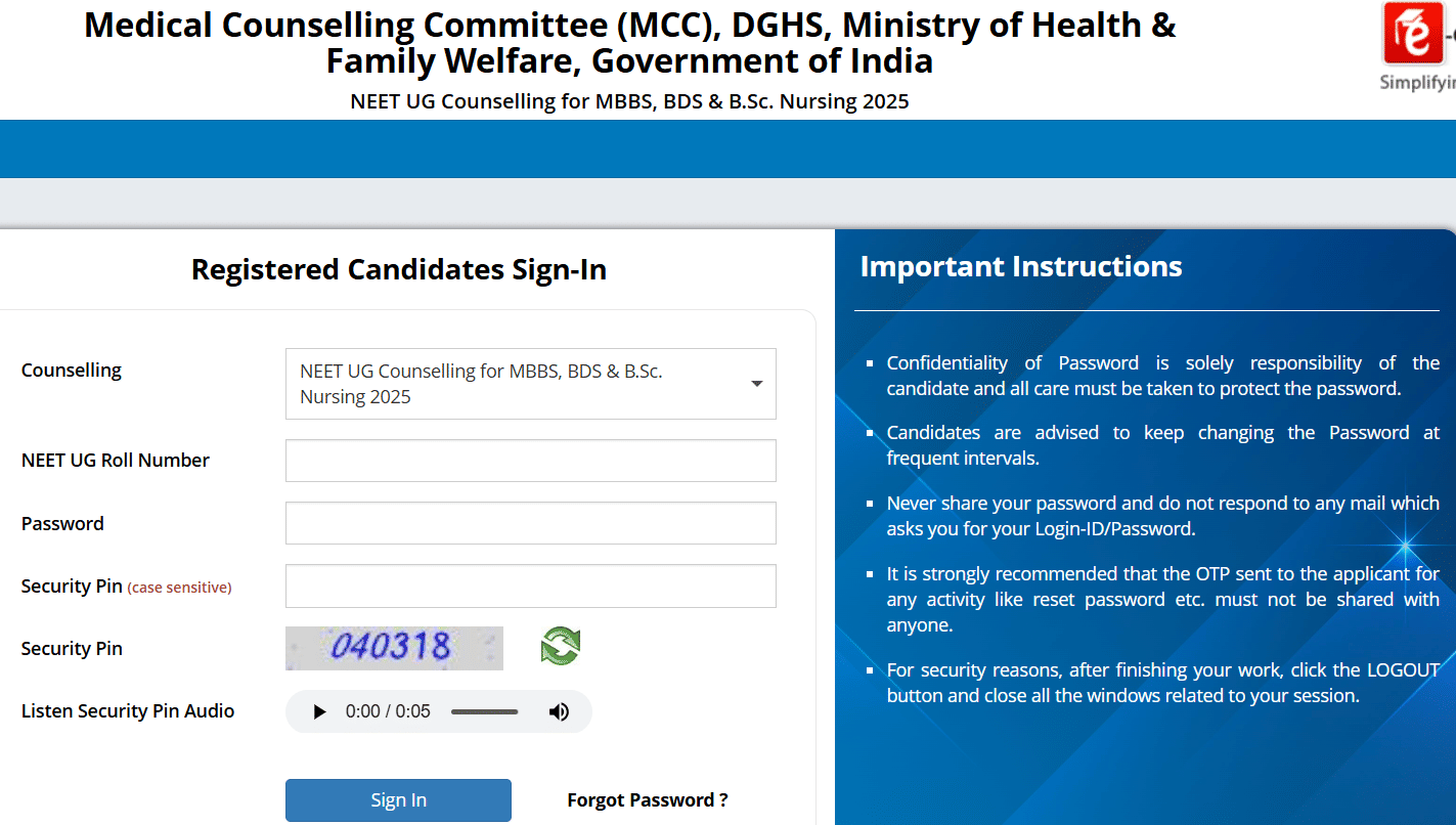 NEET UG 2025 Counselling Round 3