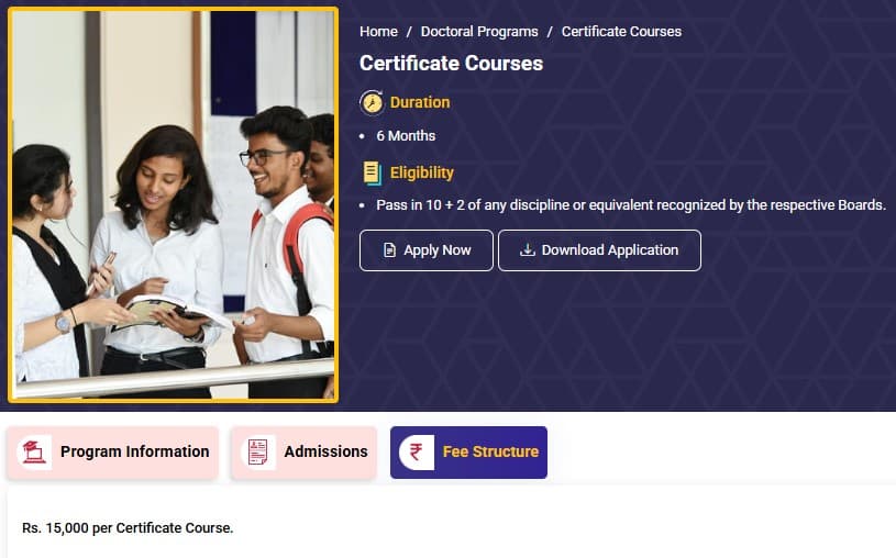 Fee Structure 2025 (As per website)-