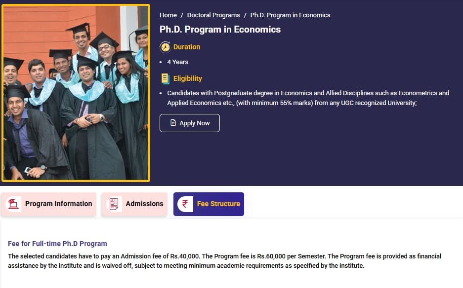 Fee Structure 2025 (As per website)-