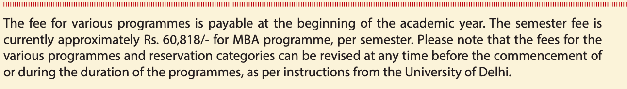 FMS Delhi Executive MBA Fees