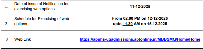AP NEET BDS 2025 Phase 3 Web Options Open for MQ