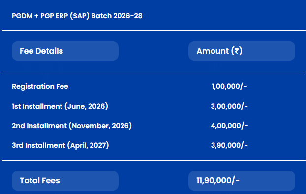 IIEBM Pune PGP in ERP (SAP) Fee Structure 2026&ndash;28
