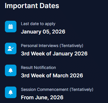 FSM Delhi PGDM Admission Dates 2026
