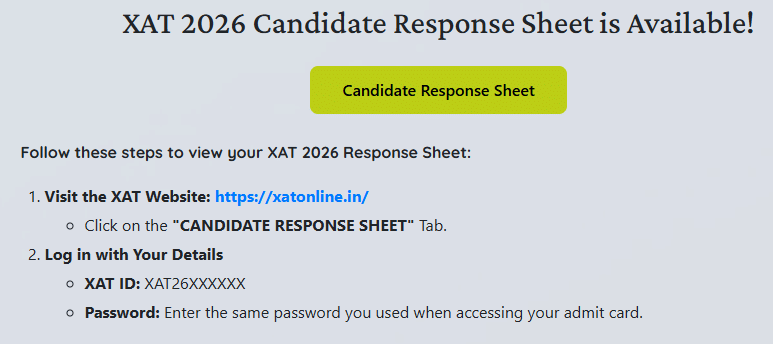 XAT 2026 Response Sheet Out