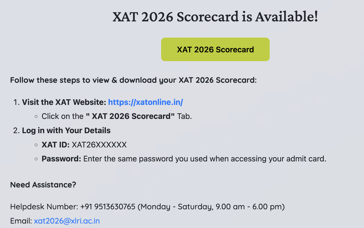XAT 2026 Result Out