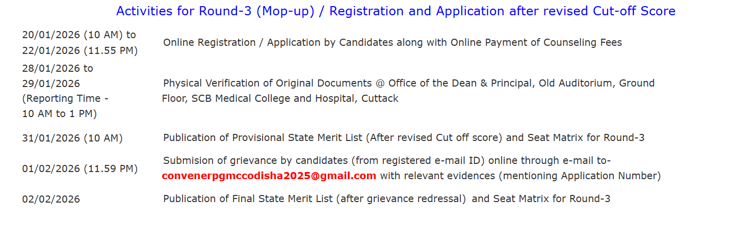 Odisha NEET PG Official notification 