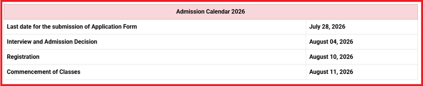 ICFAI University Jaipur Admission 2026 Dates