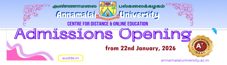 Annamalai University DDE Admission 2026 Open 