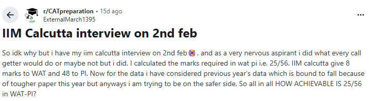 Social Media Buzz on IIM Calcutta PI calls 