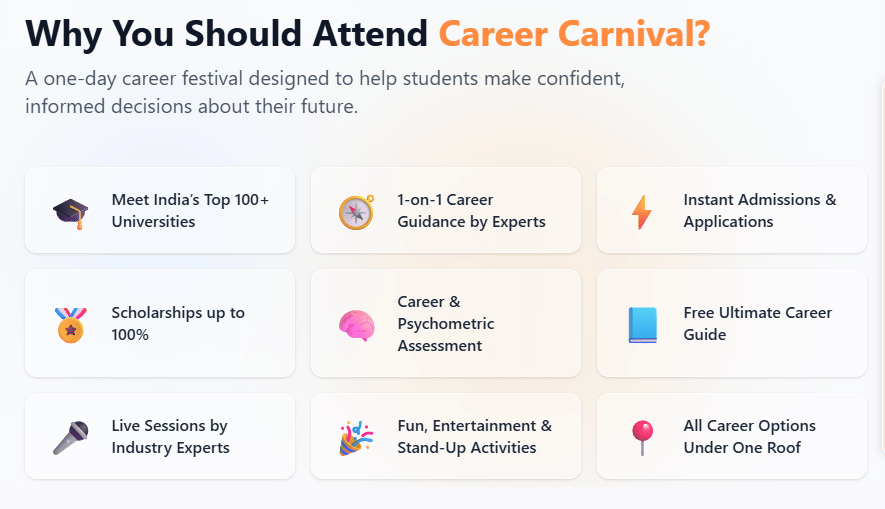 Key Highlights of Collegedunia Mega Career Carnival 2026