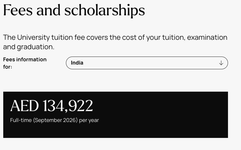BCL at UOB Dubai Fees
