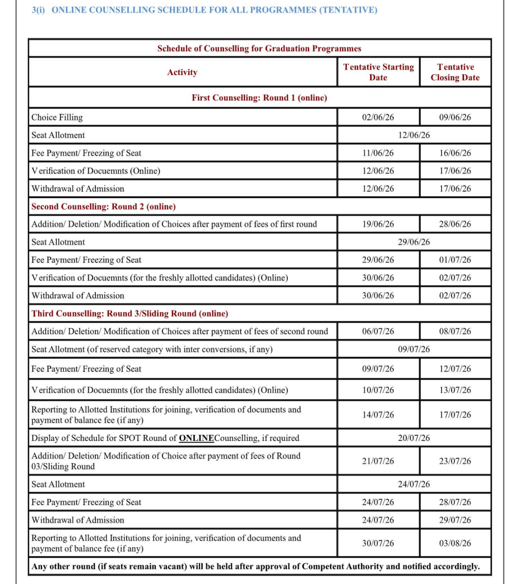 GGSIPU Counselling Dates