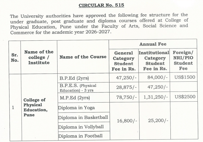 fee structure