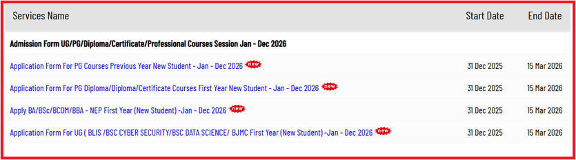 Bhoj University Admission 2026 Dates