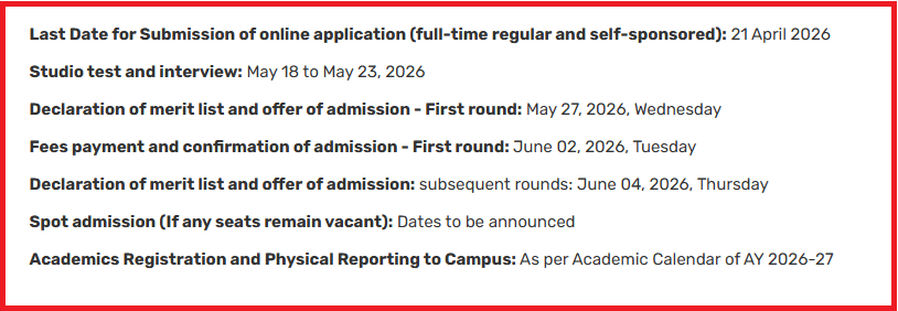 IIT Jodhpur M.Des Admission 2026 Dates