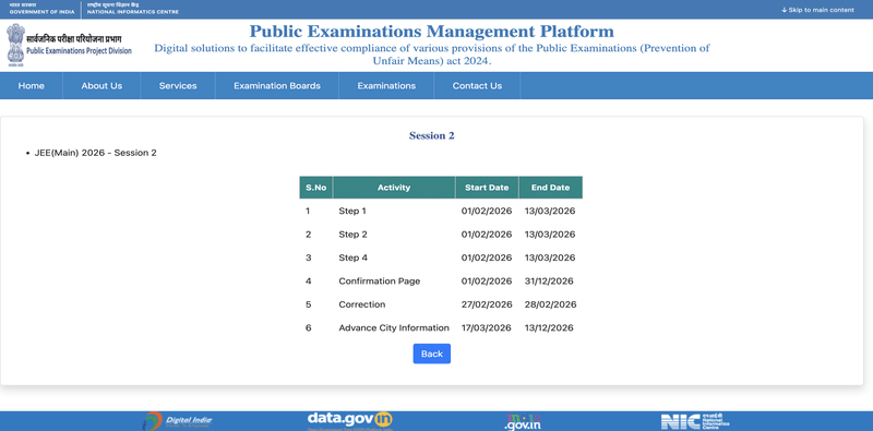 JEE Main advance city slip