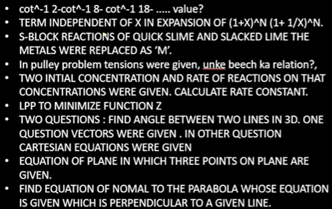 BITSAT memory-based questions 