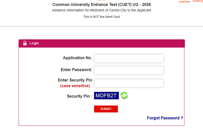 CUET Login Portal