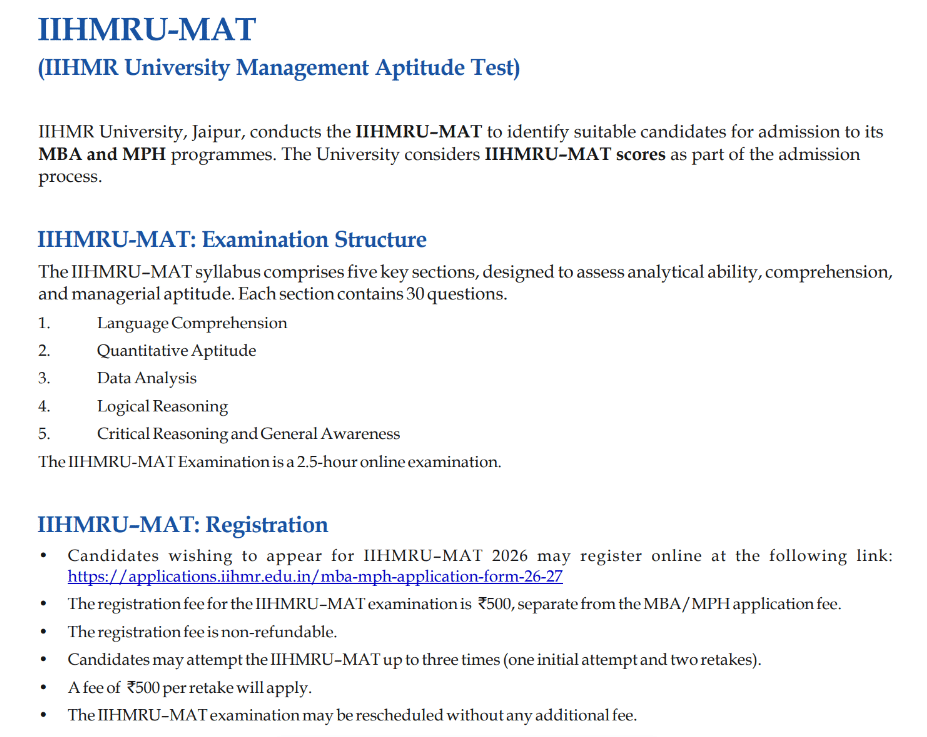 IIHMR EXM DETAILS 