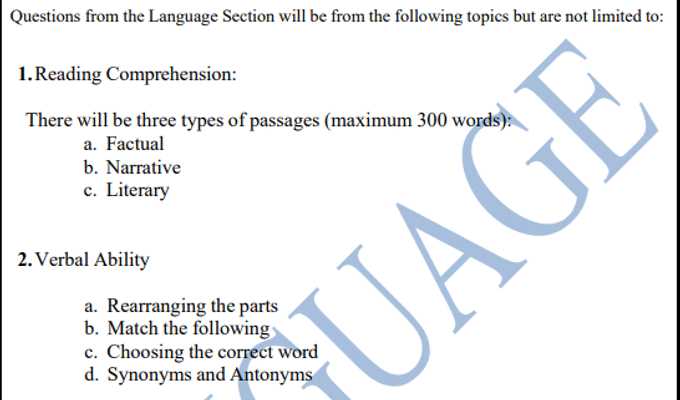 CUET UG English Syllabus 