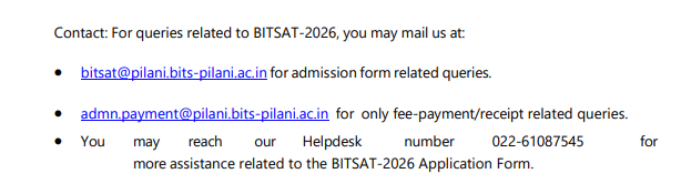 BITSAT Helpdesk 