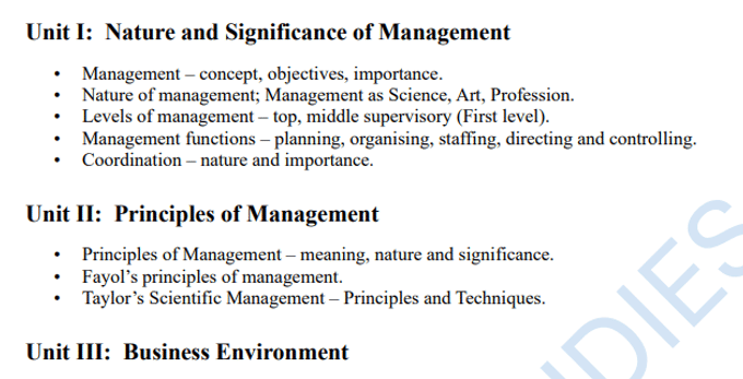 Business studies syllabus