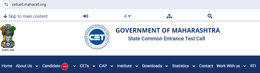 MHT CET website
