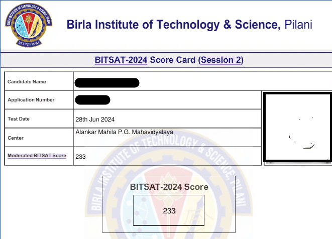 BITSAT scorecard