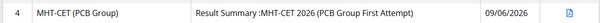 mht cet 1st attempt result date 2026 pcm time