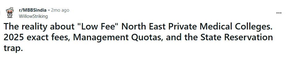 Tripura NEET 2026 MBBS Seat Reddit post