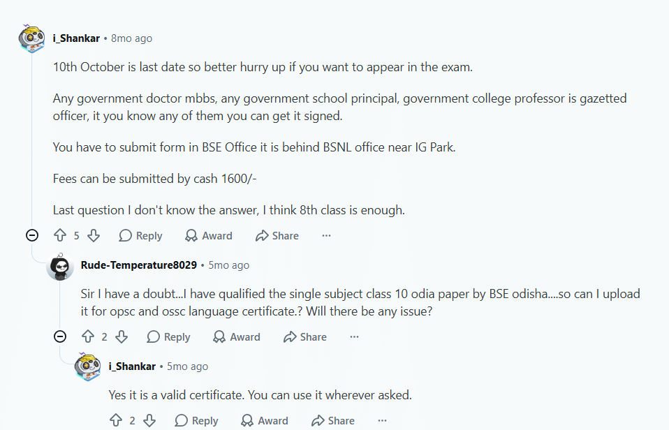 BSE Odisha Class 10 2026 Reddit post
