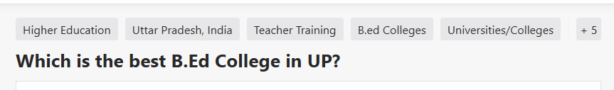 UP BEd College Quora Discussion