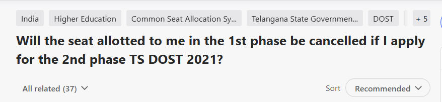 TS DOST 2026 Seat Allotment quora