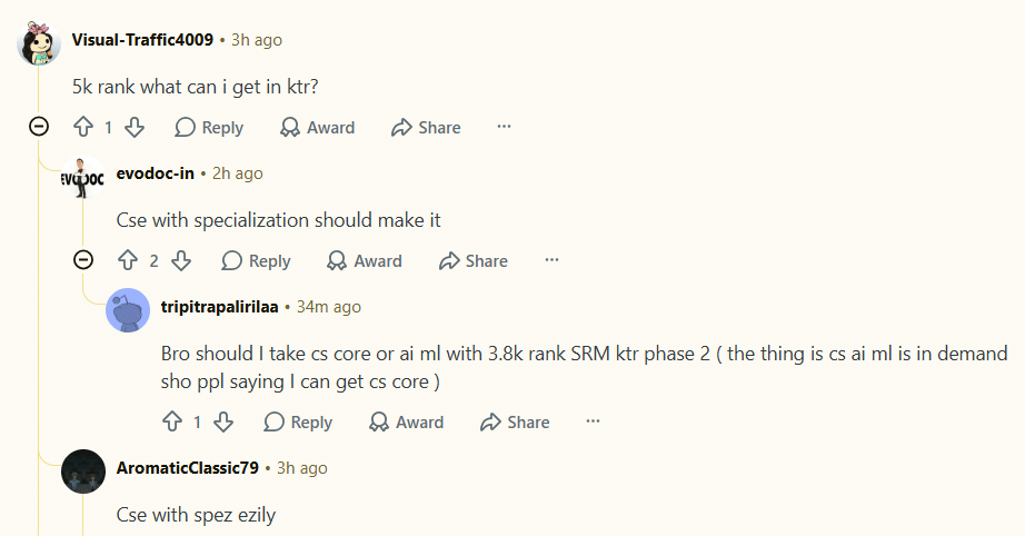 SRMJEEE 2026 Cutoff rank reddit post