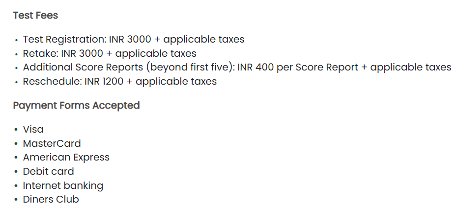 NMAT 2026 Registration Fee