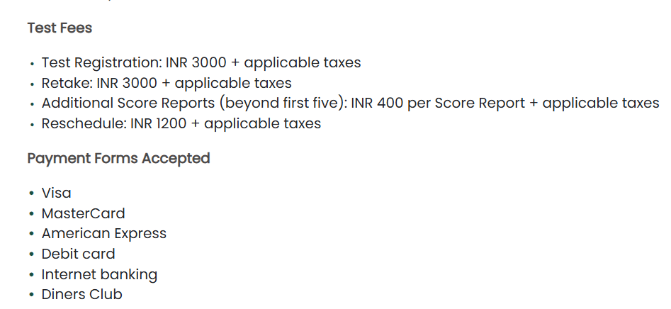 NMAT 2026 Registration fee