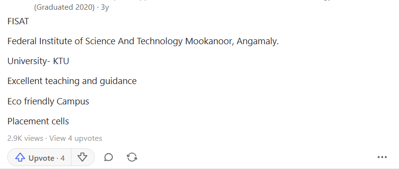 Kerala MCA College Quora post