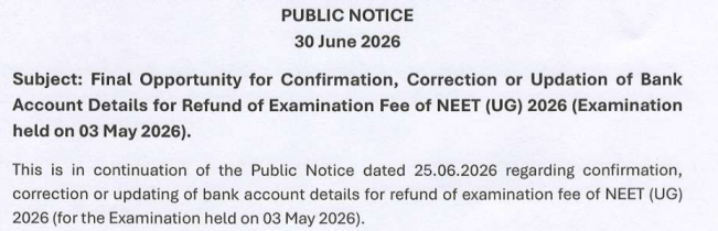Bank Refund Notice