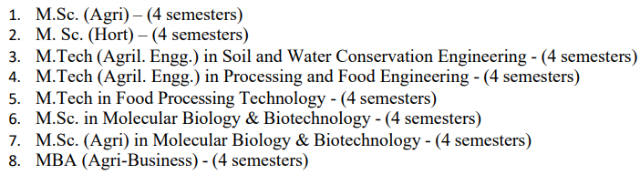 Assam Agricultural University PG 
