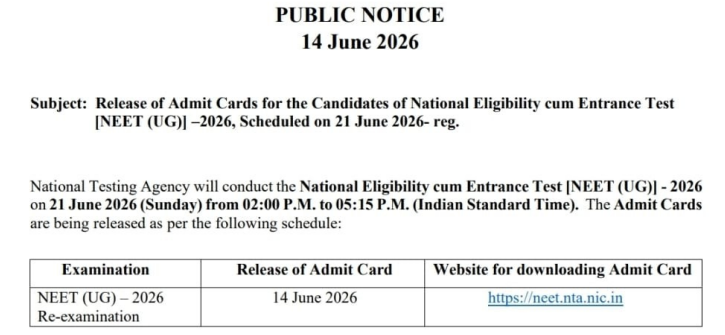 NEET admit card