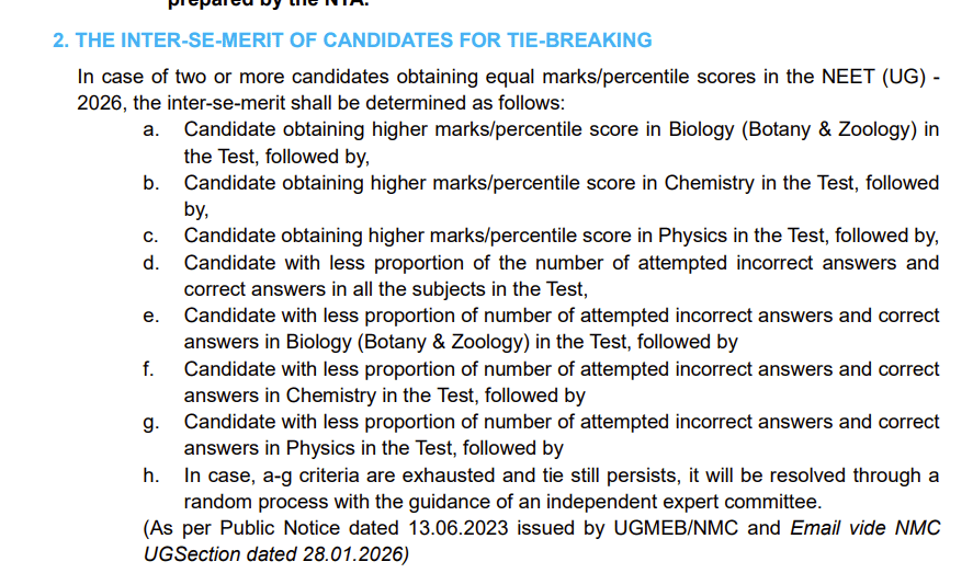 NEET 2026 Information Bulletin