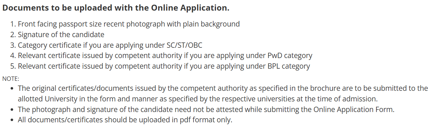 Documents Required for CLAT 2027 Registration