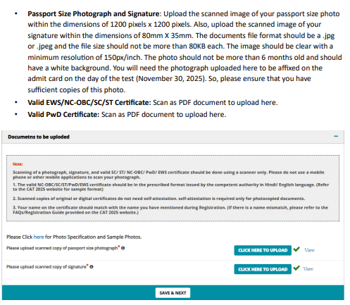 Documents Required for CAT 2026 Registration