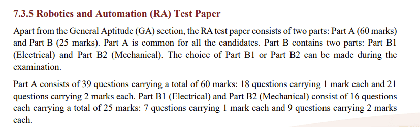New Test Paper in GATE 2027: Robotics and Automation