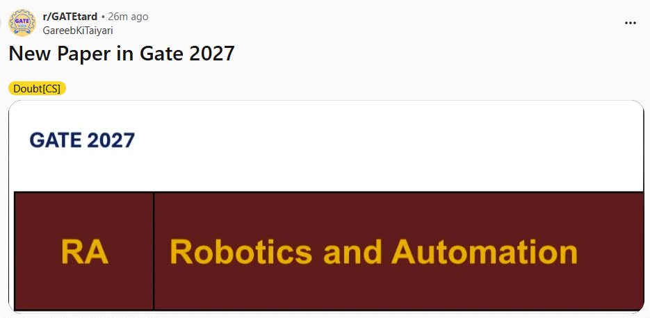 NEW GATE 2027 Paper Reddit Discussion 