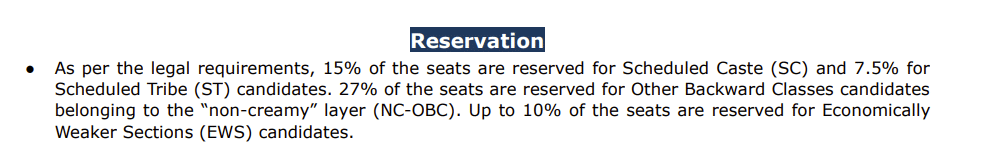 CAT 2026 Reservation