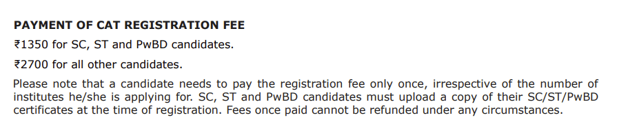 CAT 2026 Registration Fee