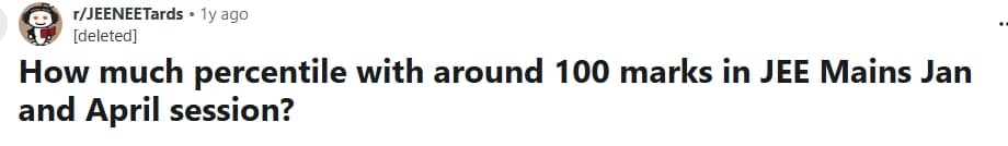 100 marks in jee main