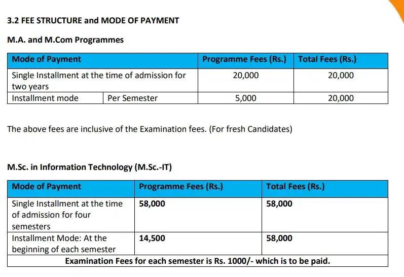Fee Structure