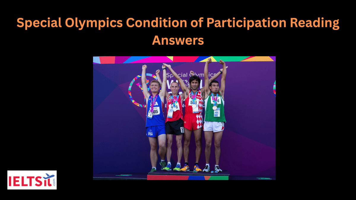 Special Olympics Condition of Participation Reading Answers